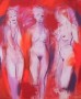 3 figuren in rood/oranje Kunstwerk 3 figuren in rood/oranje