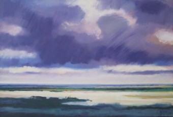 rivierenlandschap met bewolkte lucht rivierenlandschap met bewolkte lucht