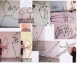 collages van verschillende draadfiguren. Kunstwerk collages van verschillende draadfiguren.
