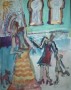vrouw met hoed Kunstwerk vrouw met hoed