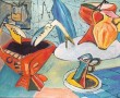 stilleven met vaas en vissen I I Kunstwerk stilleven met vaas en vissen I I