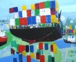 Containerschip Kunstwerk Containerschip
