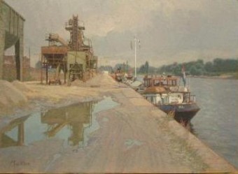werkkade Rijn bij Arnhem
