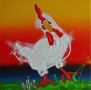 Witte kip Kunstwerk Witte kip