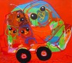 Auto met grote ruiten Kunstwerk Auto met grote ruiten