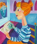 Vrouw schrijvend Vrouw schrijvend