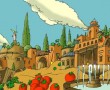 Ruïnes en tomaten in Rome Kunstwerk Ruïnes en tomaten in Rome