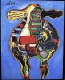 Designer cow in blue sky Kunstwerk Designer cow in blue sky