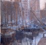 Noorderhaven in winter Kunstwerk Noorderhaven in winter