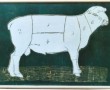 Schaap groen. Kunstwerk Schaap groen.