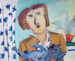 blauwe sterren Kunstwerk blauwe sterren
