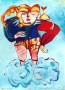 Vrouw op wolk Kunstwerk Vrouw op wolk