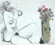 Vaas met bloemen Kunstwerk Vaas met bloemen