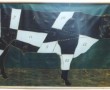 Bonte koe, groen Kunstwerk Bonte koe, groen