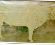 Beige koe, goud Kunstwerk Beige koe, goud