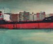 Russisch schip voor Java-eiland, Amsterdam Kunstwerk Russisch schip voor Java-eiland, Amsterdam