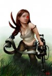 Lizzy in the grass with gatling Lizzy in the grass with gatling