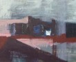 blauw gebouw Kunstwerk blauw gebouw