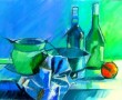 Stilleven met 2 flessen Kunstwerk Stilleven met 2 flessen