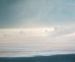 (117) strand met mensen, avond lucht Kunstwerk (117) strand met mensen, avond lucht