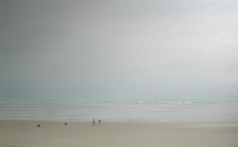 (115) 2 mensen en 2 honden op het strand (115) 2 mensen en 2 honden op het strand