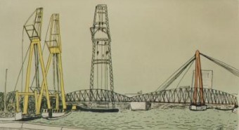 Rotterdam. Maasbrug, geel/oranje Rotterdam. Maasbrug, geel/oranje