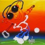Golfer bij avondlicht Kunstwerk Golfer bij avondlicht