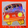 Toeren in onze car Kunstwerk Toeren in onze car