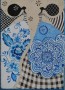 Vrouwen in Delfts Blauw. Kunstwerk Vrouwen in Delfts Blauw.