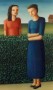twee vrouwen bij heg Kunstwerk twee vrouwen bij heg