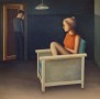 vrouw in stoel 2 Kunstwerk vrouw in stoel 2