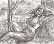 liggende meid (de nimf) Kunstwerk liggende meid (de nimf)
