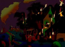 the big war between the blue and the orange at night the big war between the blue and the orange at night