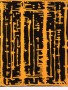 houtsnede(geel op zwart) Kunstwerk houtsnede(geel op zwart)