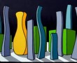 Gele vaas Kunstwerk Gele vaas