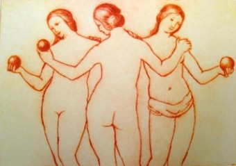De Drie Gratiën (naar Raphael) ets-02 De Drie Gratiën (naar Raphael) ets-02