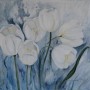 realisme: Witte tulpen in de wind Kunstwerk realisme: Witte tulpen in de wind