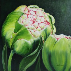 bloemstilleven: Tulpen in knop bloemstilleven: Tulpen in knop