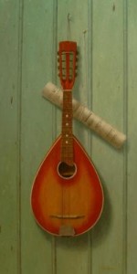 Mandoline met partituur Mandoline met partituur