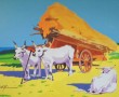 three oxen and haycart Kunstwerk three oxen and haycart