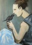 Girl with Bird Kunstwerk Girl with Bird