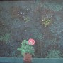 'Geranium in vensterbank' Kunstwerk 'Geranium in vensterbank'