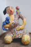 Vrouw met vogel en blauwe aap Vrouw met vogel en blauwe aap