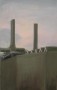 Nuon-centrale met roze lucht Kunstwerk Nuon-centrale met roze lucht