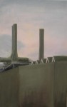 Nuon-centrale met roze lucht Nuon-centrale met roze lucht
