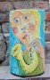 saxofoon speelster Kunstwerk saxofoon speelster