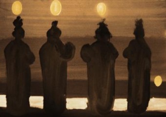 Vier Kabukispelers Vier Kabukispelers