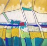 Bollenveld, gele en witte tulpen Kunstwerk Bollenveld, gele en witte tulpen