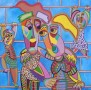 Gelukkige familie Kunstwerk Gelukkige familie