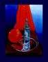 Stilleven met rood gordijn Kunstwerk Stilleven met rood gordijn